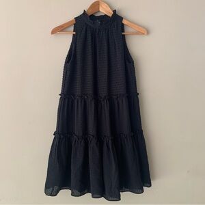 Ann Taylor Petite Black Swiss Dot Halter Sleeveless Dress XXSP